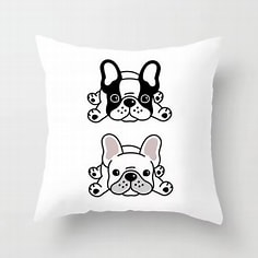 Frenchie Couple Cushion Cover